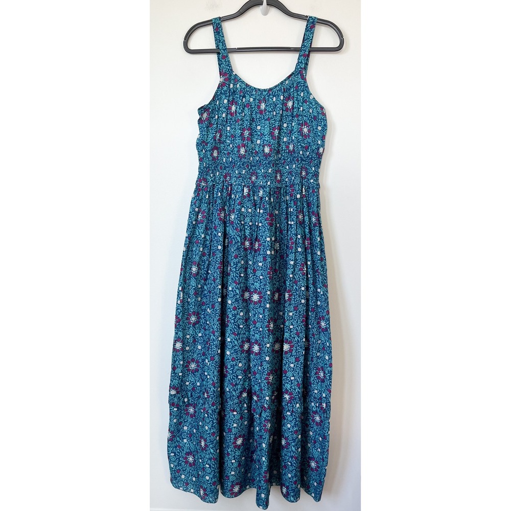 Sundance Blue Floral Maxi Dress with Pink Highlights